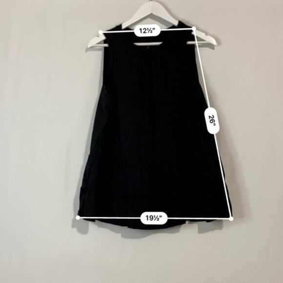 Women’s Crewneck Tiered Ruffle Back Tie Tank Black Size Medium NWOT - Picture 4 of 7